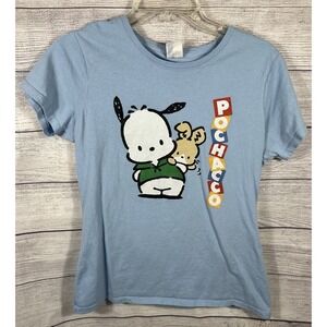Pochacco Graphic T Shirt Womens Small Blue Sanrio Cute Cartoon Tee